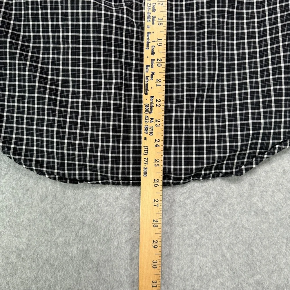 Ralph Lauren Boys Large 14-16 Black White Plaid Button Down Long Sleeve Shirt‎
